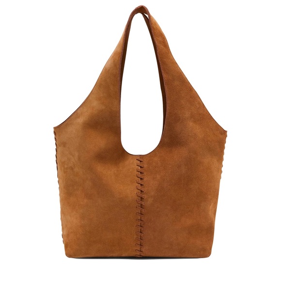 SOLD NWOT Boden Tan Suede Stitch Detail Hobo Bag A1141 Large Brown Slouchy Purse - Picture 16 of 16